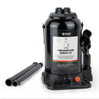 Домкрат гидравлический бутылочный 20т. двухклапанный  БАК.00036