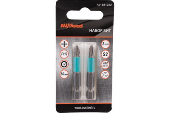 Бита 1/4'' PH2 50мм S2 (2 шт) "AV Steel" (AV-881222)