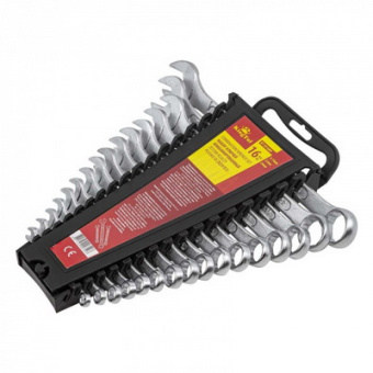 Набор ключей комбинированных 16пр(6-19,22,24мм) на держателе KT-3016MP
