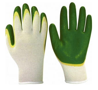 Перчатки х/б 13кл 2 латексный