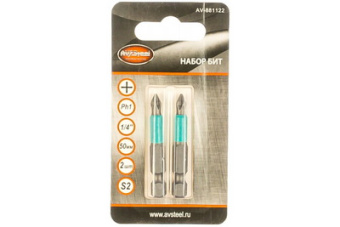 Бита 1/4'' PH1 50мм S2 (2 шт) "AV Steel" (AV-881122)