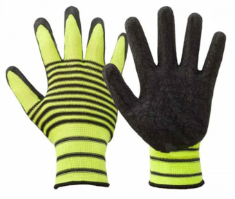 Перчатки нейлоновые с рифленым покрытием