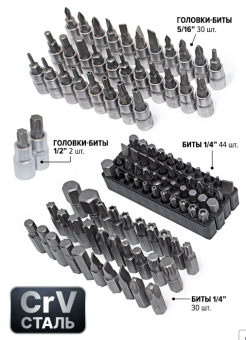Набор инструментов 216 пр. 1/4'', 3/8'', 1/2'' (6гр.)(4-32мм)  38841
