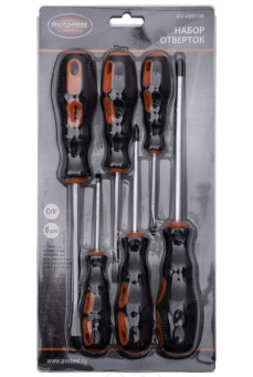 Набор отверток 6 предметов магнитных PH/SL AV Steel AV-499106