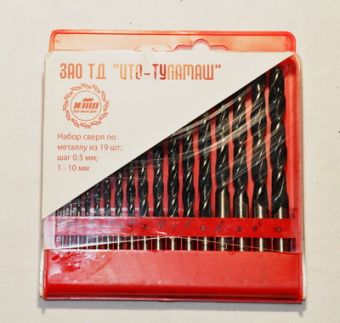Набор сверл 1,0-10,0 мм 19шт. ТулаМаш