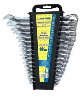 Набор ключей комбинированных 16пр(6-19,22,24мм) на держателе PA-3016MP