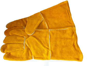 Перчатки кожаные (спилковые) желтые